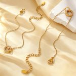 New Light Luxury Inlaid Zirconium Ring Buckle Simple Bracelet Stainless Steel Plated 18K Kim Tong Qin