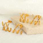 Light Luxury X Alphabet Letter Earrings Zircon Cross Earrings Personalized Premium Earrings