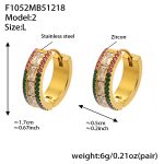 color: F1052-Colorful Zircon Earrings -Large