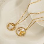 All-Match Fritillary Plated 18K Ornament Necklace Women's Double-Sided XINGX Pendant