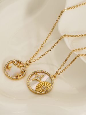 All-Match Fritillary Plated 18K Ornament Necklace Women's Double-Sided XINGX Pendant