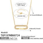 color: TXP197-B Style MAMA Zircon Gold Necklace -42.5+5cm