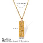 color: XL306 White Rhinestone Numbers 2 Gold Necklace