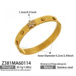 color: Z381-Gold Snowflake White Zircon Bangle