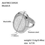 color: A647-A Steel Color Ring / size: US 6