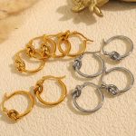 French-Style High-Grade Stainless Steel Knotted Earrings Light Luxury Women's Geometric round Design Earrings