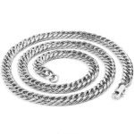 New Double Woven 6-Sided Grinding Japanese Buckle Jeans Button Stainless Steel Necklace Men's Bracelet