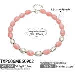 color: TXP606-Pink Color Resin Steel Color Necklace -46.5+5cm