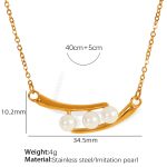 color: XL279 White Bead Gold Necklace