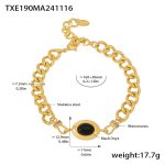 color: TXE190-Gold Black Agate Bracelet