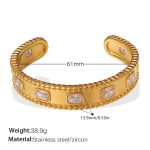 color: SZ262WEG White Zircon Gold Bangle