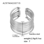 color: A297-Steel Color Ring / size: US 7