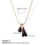 color: XL439DCG Dark Coffee Enamel Gold Necklace