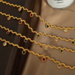 French Refined Zircon Necklace Female Tassel Color Light Luxury Clavicle Chain Cold Wave Chain