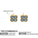 color: TXF225-Blue Color Zircon Gold Earrings