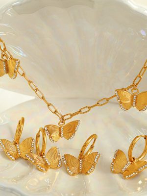 Simple All Match Jewelry Fairy Flying Zircon Fairy Style Advanced Butterfly Necklace Female Girlfriends