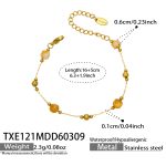 color: TXE121-Gold Bracelet (Natural Stone Sizes Vary Order with Caution)