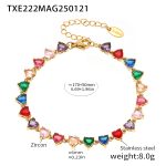 color: TXE222-Gold Multicolor Zircon Bracelet