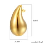 color: Large Drop Hollow Earrings Gold MS-228