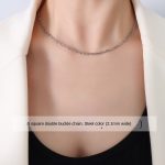 color: P1124-Steel Color Square Wire Double-clasp Chain -40+5cm