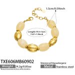 color: TXE606-Yellow Resin Gold Bracelet -19.5+5cm
