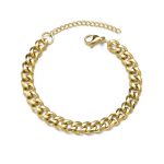 3.5 7mm Stainless Steel Six-Sided Grinding Cuban Bracelet Simple Personality Hip-Hop Hipster Goods
