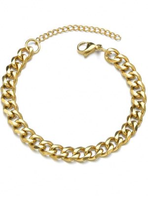 3.5 7mm Stainless Steel Six-Sided Grinding Cuban Bracelet Simple Personality Hip-Hop Hipster Goods