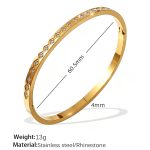 color: SZ206WEG White Rhinestone Gold Bangle