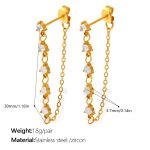 color: EH1334WEG White Zircon Gold Earrings