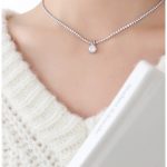 color: P105-Zircon Steel Color Necklace