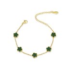 color: Five-petal Flower Green Color Shell Bracelet
