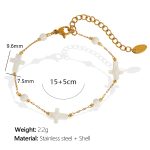 color: SL69 White Shell Gold Bracelet