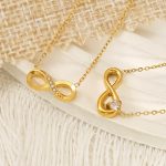Elegant Sweet Art Diamond Digital Stainless Steel Clavicle Chain Personalized Necklace