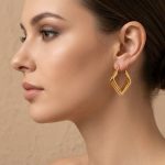 High-end stainless steel earrings, classic style, for commuting, woven bohemian lines, women's ear clip.