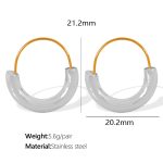 color: EH574 Two-tone Gold Earrings