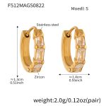 color: F512-Gold Zircon Earrings -S-10mm