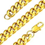 color: 8mm Round Polished Box Buckle Gold / size: 18cm Bracelet