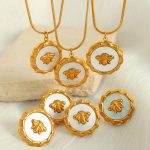 New Bee Shell Minimalist Necklace Ear Stud Women's Clavicle Chain Advanced All-Matching Accessories