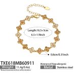 color: TXE618-Champagne Zircon Gold Bracelet -16.5+5cm