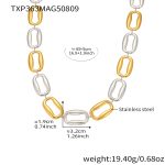 color: TXP363-Two-tone Gold Necklace 43+5cm