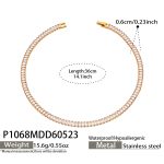 color: P1068-White Zircon Necklace -36cm