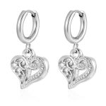color: Steel Color Flower Flower Heart Shape Ear Cuff MS-683