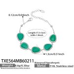 color: TXE564-Steel Color Lake Green Cat's Eye Stone Bracelet