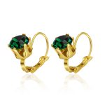 color: MS-765 Gold French Clasp Green Rhinestone