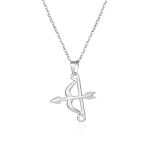 color: Cupid's Arrow Necklace Steel Color MS-631