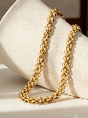 Heavy Industry Environmental Protection Stainless Steel Thick Chain OT Buckle Bracelet Necklace PVD Gold-Plated Jewelry
