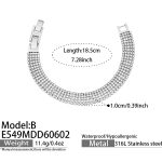 color: E549-B Style White Zircon Steel Color Bracelet