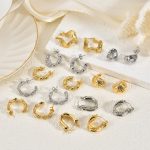 Stainless steel earrings, irregular, versatile, light luxury, minimalist style, women’s stud earrings, suitable for work and everyday wear, asymmetrical design.