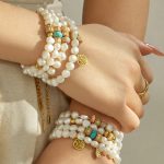 Natural Freshwater Pearl DIY Bracelet Stainless Steel Plated 18K Gold Light Luxury Female Accessories Bracelet Combination