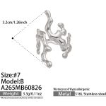 color: A265-B Style Irregular Steel Color Open Ring